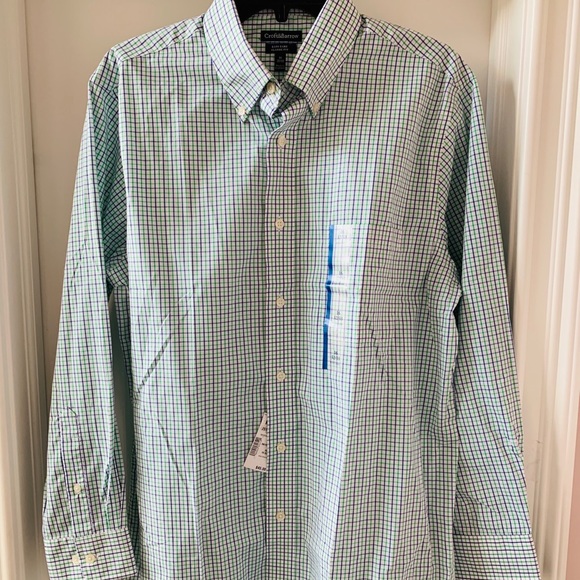 NEW LONG SLEEVE MENS PLAID SHIRT SIZE 16 32/33 - Picture 2 of 7